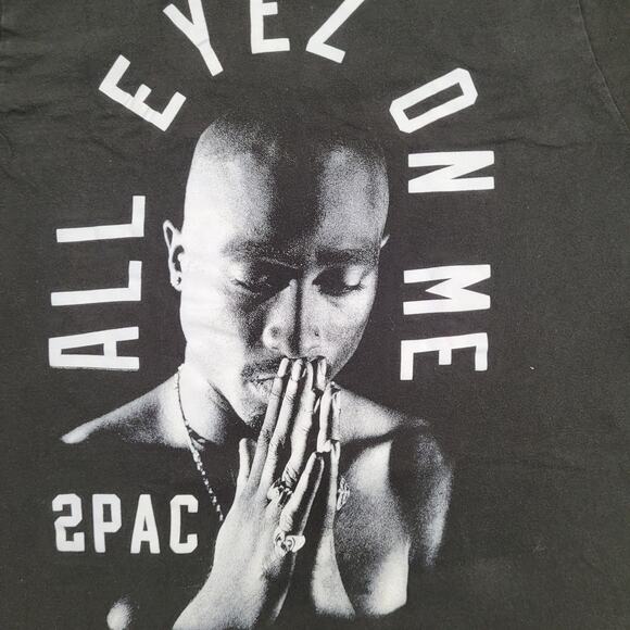 2PAC Tupac-Shakur Shirt Womens Medium 19x25 Black Hip-Hop - Picture 9 of 13